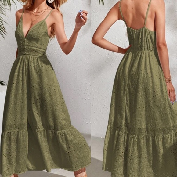 Boho lace insert cami maxi dress - Picture 4 of 12